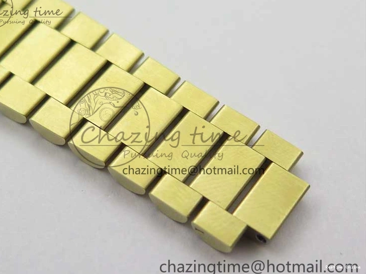 0212 DailyWear Day-Date 36mm 128235 YG Crystal BP Best Edition Silver Crystal Marker Dial on YG President Bracelet A 2676